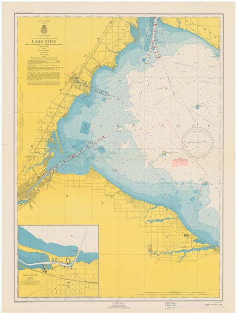 Lake Erie Port Clinton To Pointe Mouillee Map 1949 Hullspeed Designs