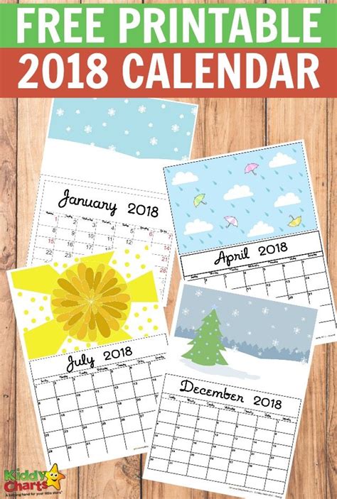 2018 free printable calendars - Lolly Jane