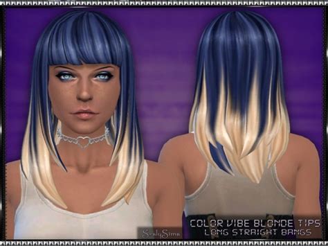 The Sims Resource Color Vibe Hairstyle With Blonde Tips By Srslysims
