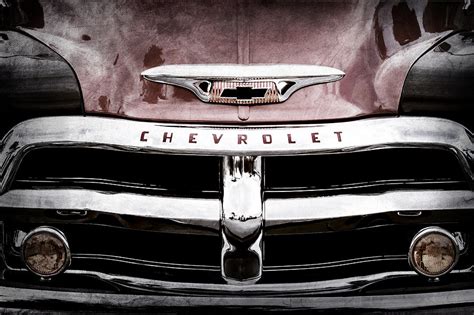 1955 Chevrolet 3100 Pickup Truck Grille Emblem Photograph By Jill Reger