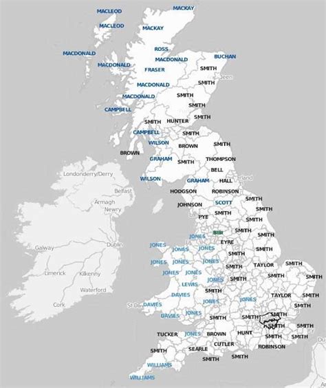 Britains Most Common Surnames Map Of Britain Britain English Heritage