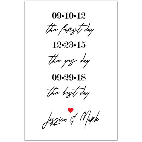 Simple Love Timeline Personalized Love T Wall Art Handmade Products