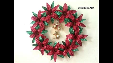 Diy Christmas Wreath From Recycled Materials Best Out Of Waste Youtube