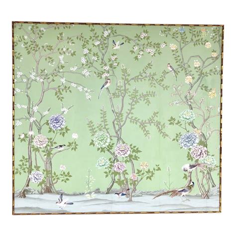 Framed Chinoiserie Wallpaper Panel Chairish