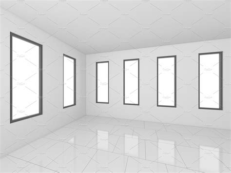 3d Rendering White Empty Room Interior Illustration Illustrations