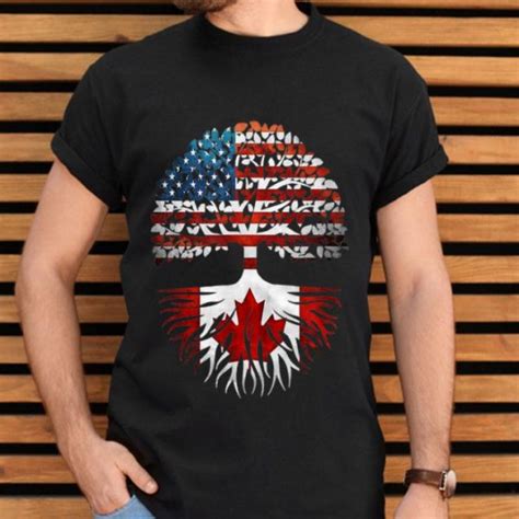 American Grown Canadianroots Canada Day American Flag Shirt Hoodie Sweater Longsleeve T Shirt