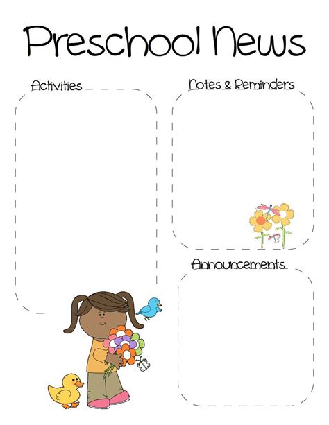 April Preschool Newsletter Template Jawel Home Ideas