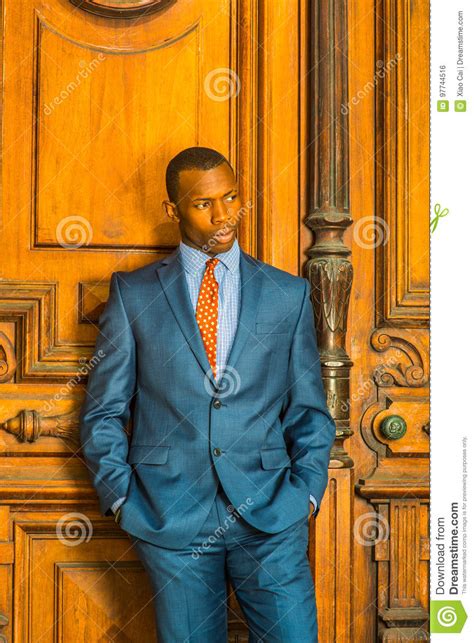 Portrait Of African American Businessman In New York Stock Photo