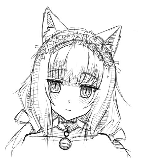 Anime Girl Neko Coloring Pages