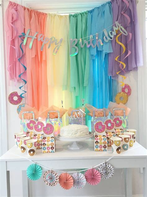 Rainbow Fringe Backdrop Rainbow Decor Birthday Party Backdrop Fringe