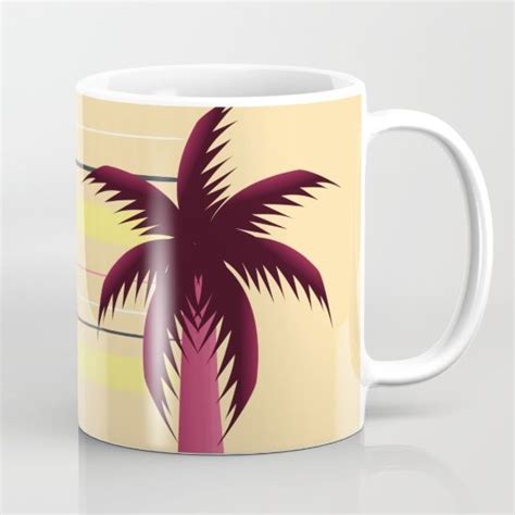 Palm Tree And Stripes Mug By Cocodes Mugs Palm Trees Coffee Mugs