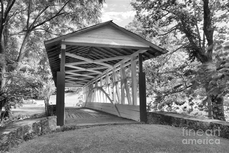 Dr Knisely Covered Bridge Black And White Photograph By Adam Jewell