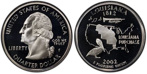 2002 S 25c Louisiana Silver Dcam Proof Washington 50 States Quarters