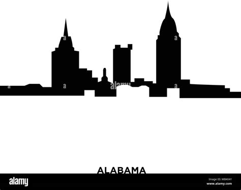 Alabama Silhouette On White Background In Black Stock Vector Image