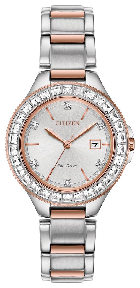 silhouette crystal ladies eco drive fe1196 57a crystal watch citizen