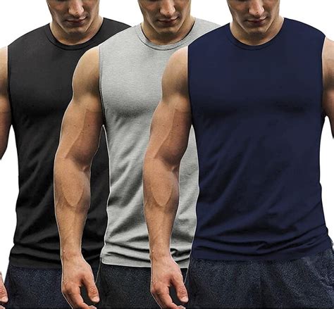 Coofandy Mens Workout Tank Tops Pack Gym Sleeveless Muscle Tee