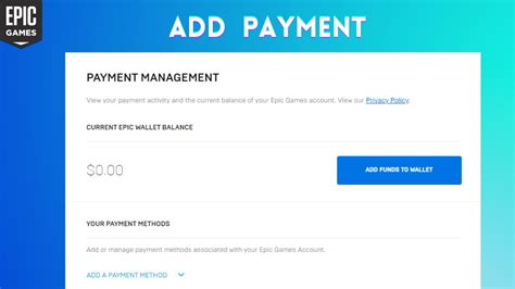 How To Add Money To Epic Game Wallet Add Payment Method In Epic Game