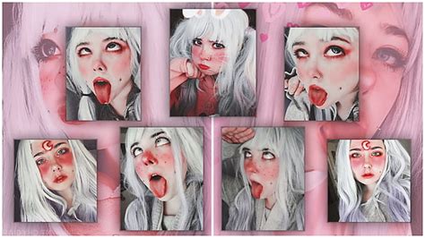 Hd Wallpaper Ahegao Cosplay Women Tongue Out Face
