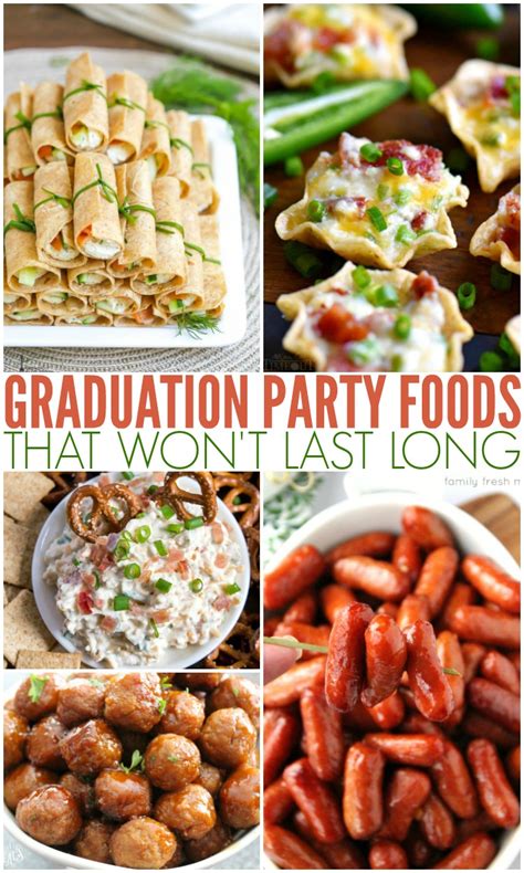 With finger foods kids can select what they're going to eat now and can continue to graze later if they feel like it. Graduation Party Food Ideas - Family Fresh Meals