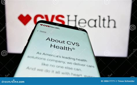 Smartphone with Web Page of US Healthcare Company CVS Health