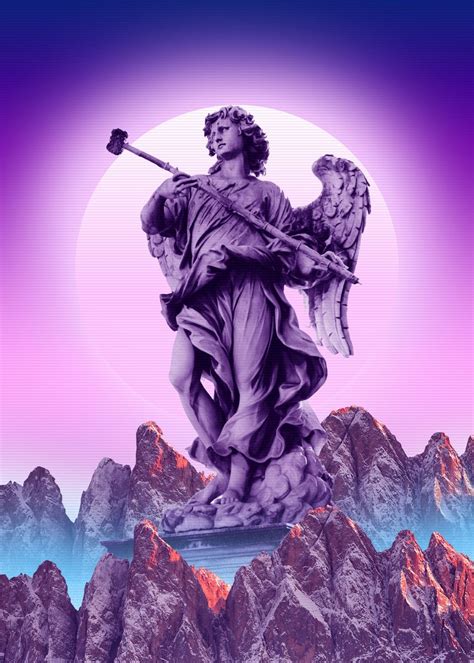 Statue Synthwave Poster By Mr Happyman Displate
