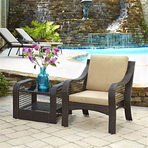 Furthermore, we wanted to focus on adjustability: Home Styles Lanai Breeze Deep Brown 2-Piece Woven Patio Accent Chair and End Table Set with ...
