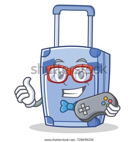gamer suitcase character cartoon style stock vector royalty free 728698234 shutterstock