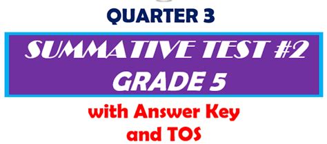 Grade 5 Quarter 3 Summative Test 2 With Answer Key Tos Deped K 12