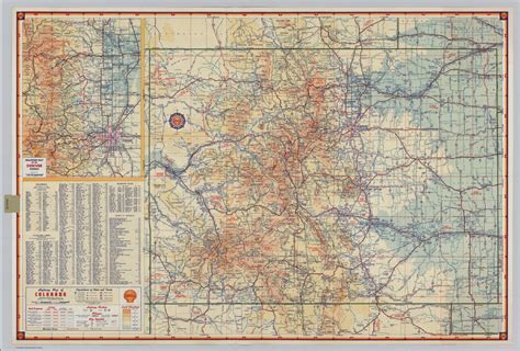 Shell Road Map Colorado Vintage Wall Decor Vintage Map Vintage