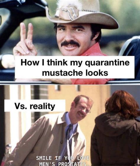 How I Think My Quarantine Mustache Looks Vs Reality Meme