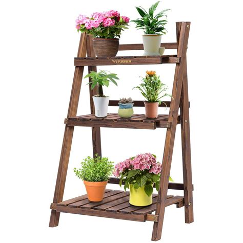 Vivosun 3 Tier Foldable Plant Stand Plant Shelf Flower Pot Organizer