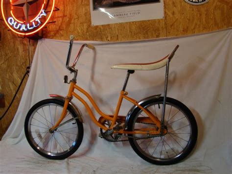 1970s Huffy Dragster Girls Orange Banana Seat Muscle Bike Foremost Rail