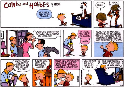 Calvin And Hobbes May 18 1986 Emergency Numbers By The Phone You