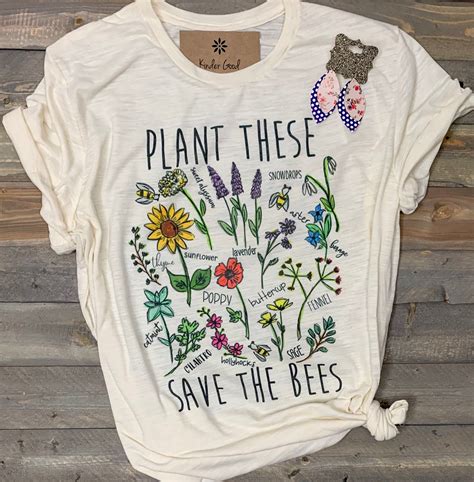 Plant These Save The Bees Color Shirt Etsy Save The Bees Floral