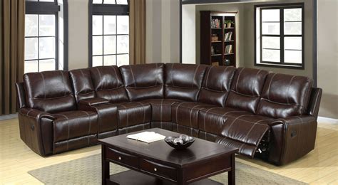 Keystone Brown Bonded Leather Match Reclining Sectional From Furniture