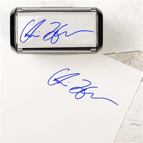 Buy Custom Signature Stamp Self Inking Personalized Signature Stamp Blue Ink Great For