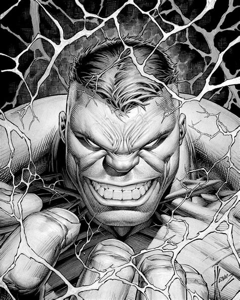 Dale Keown On Instagram “the Immortal Hulk 1 Cover Inks” Hulk Art
