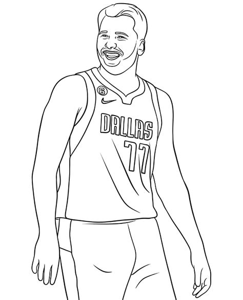 Luka Doncic Coloring Page Basketball Player