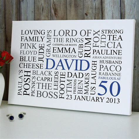 Personalised 50th Birthday Word Art Print By Cherry Pete