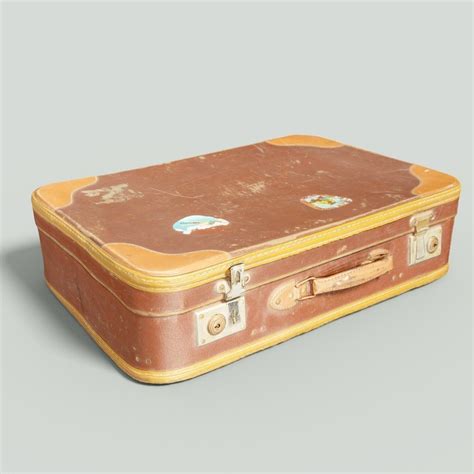 3d Model Vintage Suitcase Retro Valise Vr Ar Low Poly Cgtrader