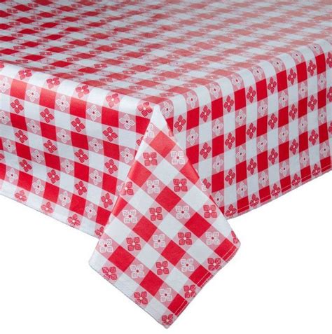 Adorable Table Design And Decor Ideas With Red Checkered Vinyl Tablecloths
