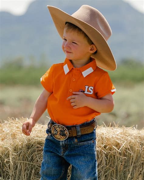 Little Spurs Boys Classic Polo Romper Orange Roundyard