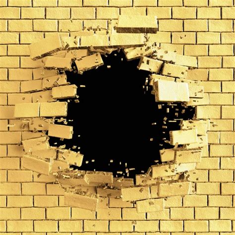 3d Render Abstract Broken Brick Wall Background Digital Illustration