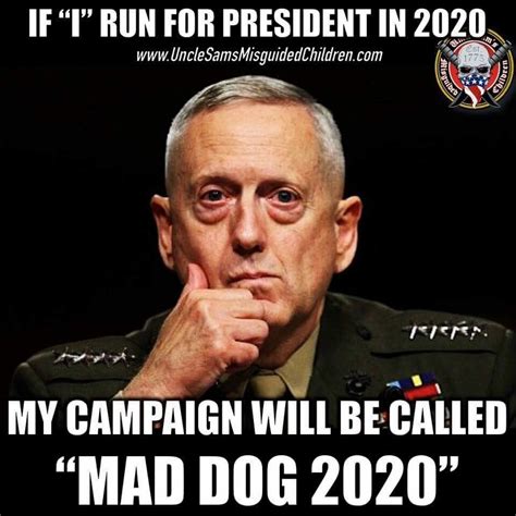 General Mad Dog Mattis Would Get My Vote Any Day Military Humor