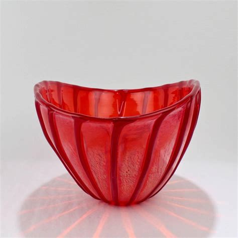 Seguso Viro Limited Edition Nuance Collection Red Murano Glass Vase Or Bowl At 1stdibs