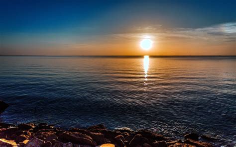 Water Sunrise Ocean Nature Rocks Hdr Photography Sea Clear Sky