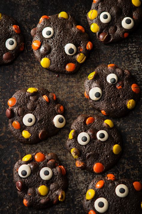 Halloween Double Chocolate Monster Cookies