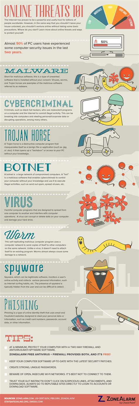 Online Threats 101 Infographic Computer Security Cyber Security