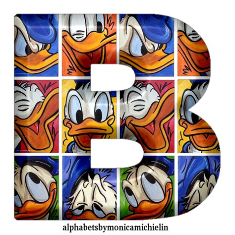 Monica Michielin Alphabets Donald Duck Face Texture Seamless Alphabet