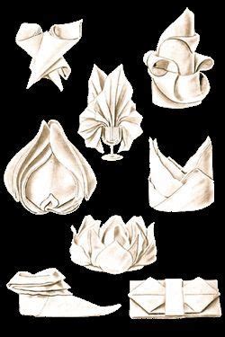 Napkin folding techniques, formally known as the art of ...